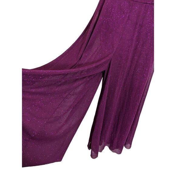 Vintage Dansco Costume Med Adult Dancer Skater Purple Sheer Sparkly One Shoulder - Picture 4 of 5